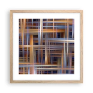 Een poster in een licht eiken lijst - Geweven van licht - 40x40 cm