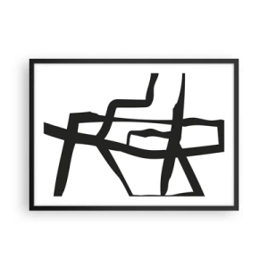 Poster in een zwarte lijst - Zwart-wit ontwerp - 70x50 cm