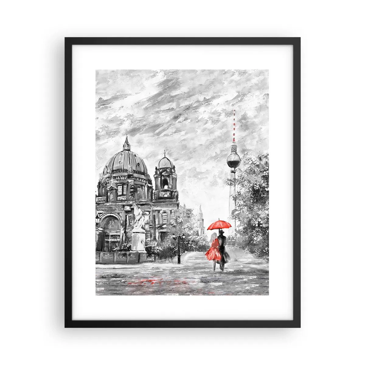 Poster in een zwarte lijst - Berlijn bijeenkomst - 40x50 cm