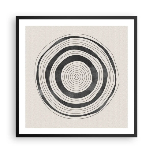 Poster in een zwarte lijst - Wat belangrijk is, is wat er tussenin zit - 60x60 cm