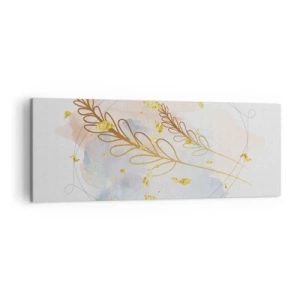 Schilderen op canvas - Gouden explosie - 140x50 cm