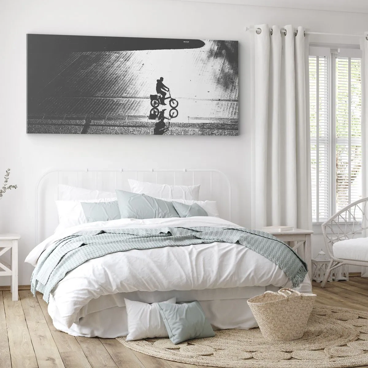 Schilderen op canvas - Voor mij, door de stad - 90x30 cm