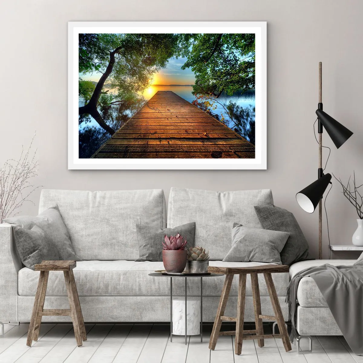 Poster in een witte lijst - Neem de tijd, ga zitten - 50x40 cm