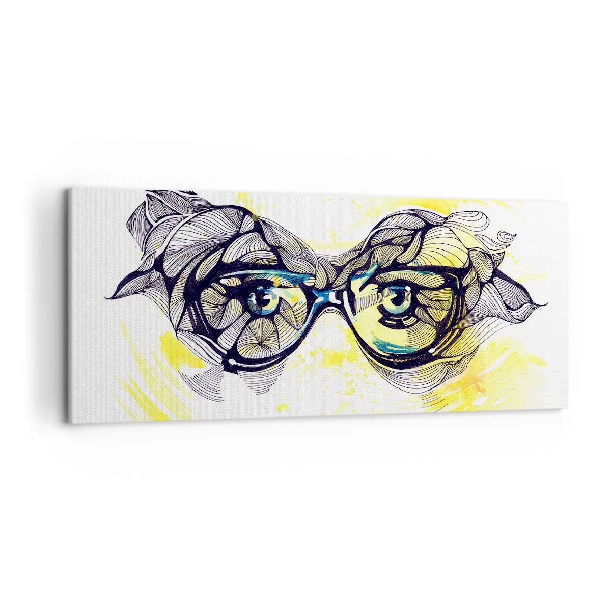 Schilderen op canvas - Door een blauwe bril - 120x50 cm