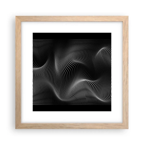 Een poster in een licht eiken lijst - Dans van licht in de ruimte - 30x30 cm