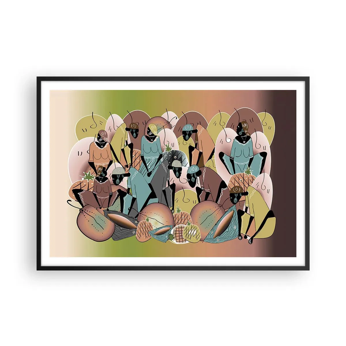 Poster in een zwarte lijst - Er komt een geweldige vakantie aan - 100x70 cm