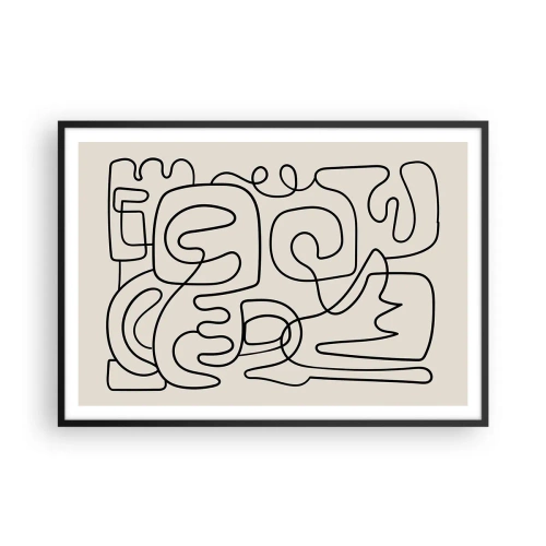 Poster in een zwarte lijst - Volg het pad - 100x70 cm