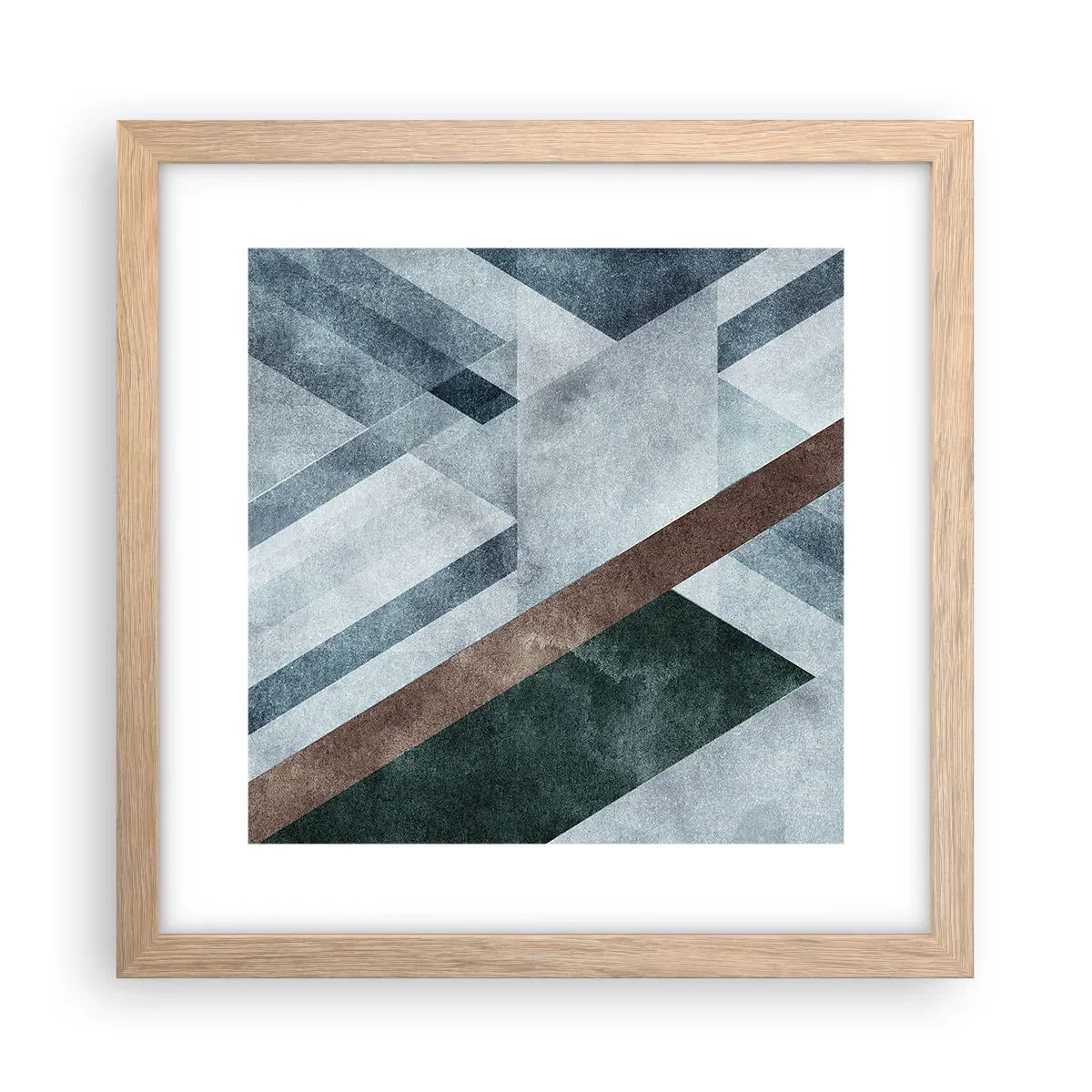 Een poster in een licht eiken lijst - Verfijnde elegantie van geometrie - 30x30 cm