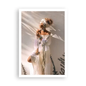 Poster - De zon en het meisje - 70x100 cm