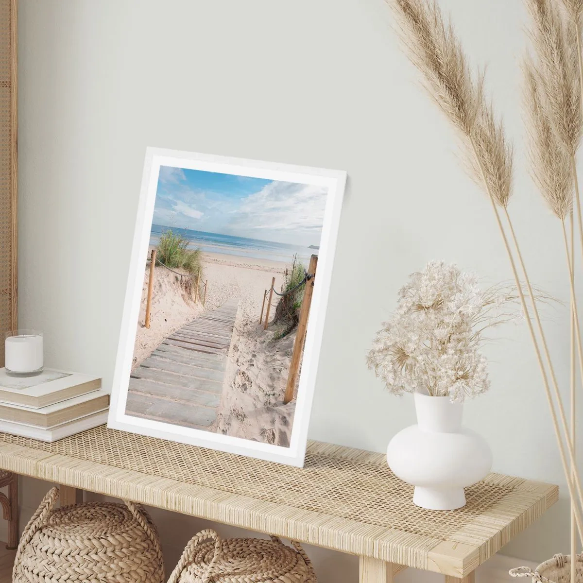 Poster in een witte lijst - naar de horizon - 70x100 cm