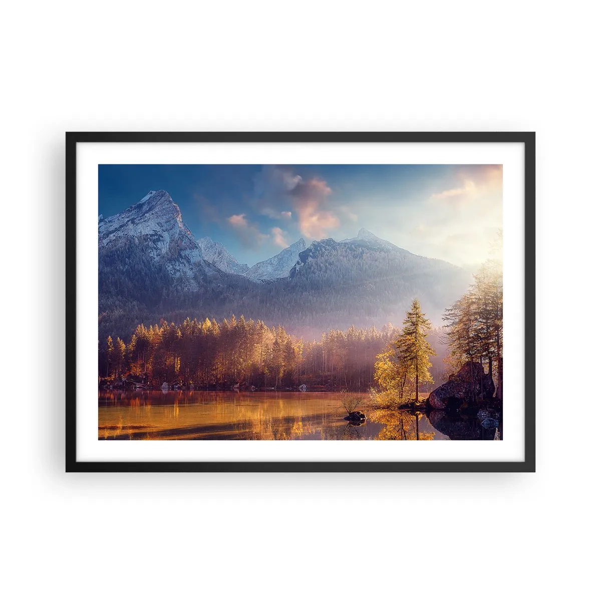 Poster in een zwarte lijst - In bergen en dalen - 70x50 cm