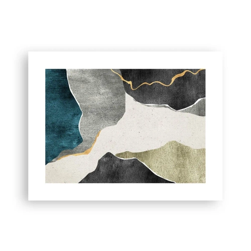 Poster - Mozaïekcompositie met gouddraad - 40x30 cm
