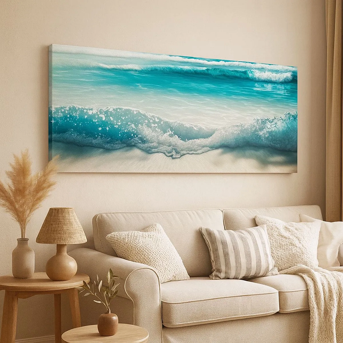 Schilderen op canvas - De vrede van de oceaan - 100x40 cm
