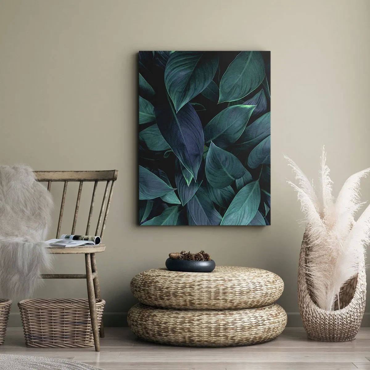 Schilderen op canvas - Groen op zichzelf - 50x70 cm