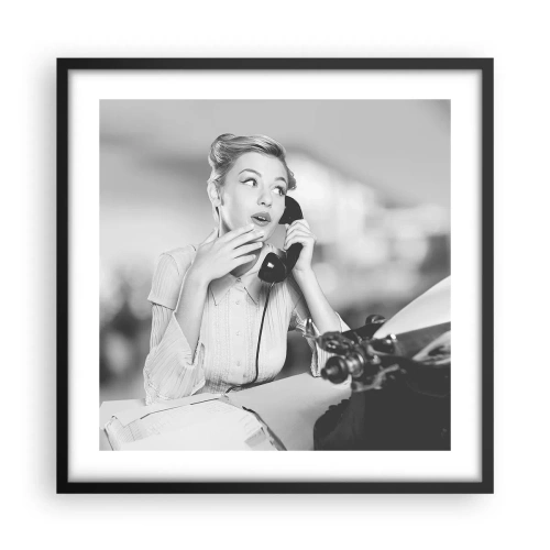 Poster in een zwarte lijst - Hallo, het zijn de jaren 50. - 50x50 cm