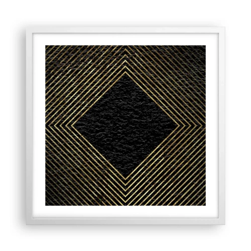 Poster in een witte lijst - Geometrie in glamoureuze stijl - 50x50 cm