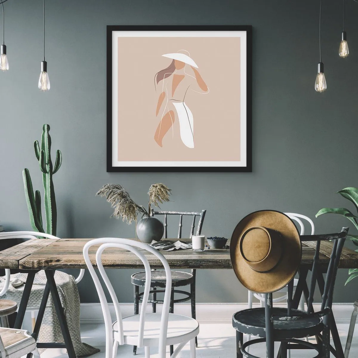 Poster in een zwarte lijst - Mode is leuk - 60x60 cm