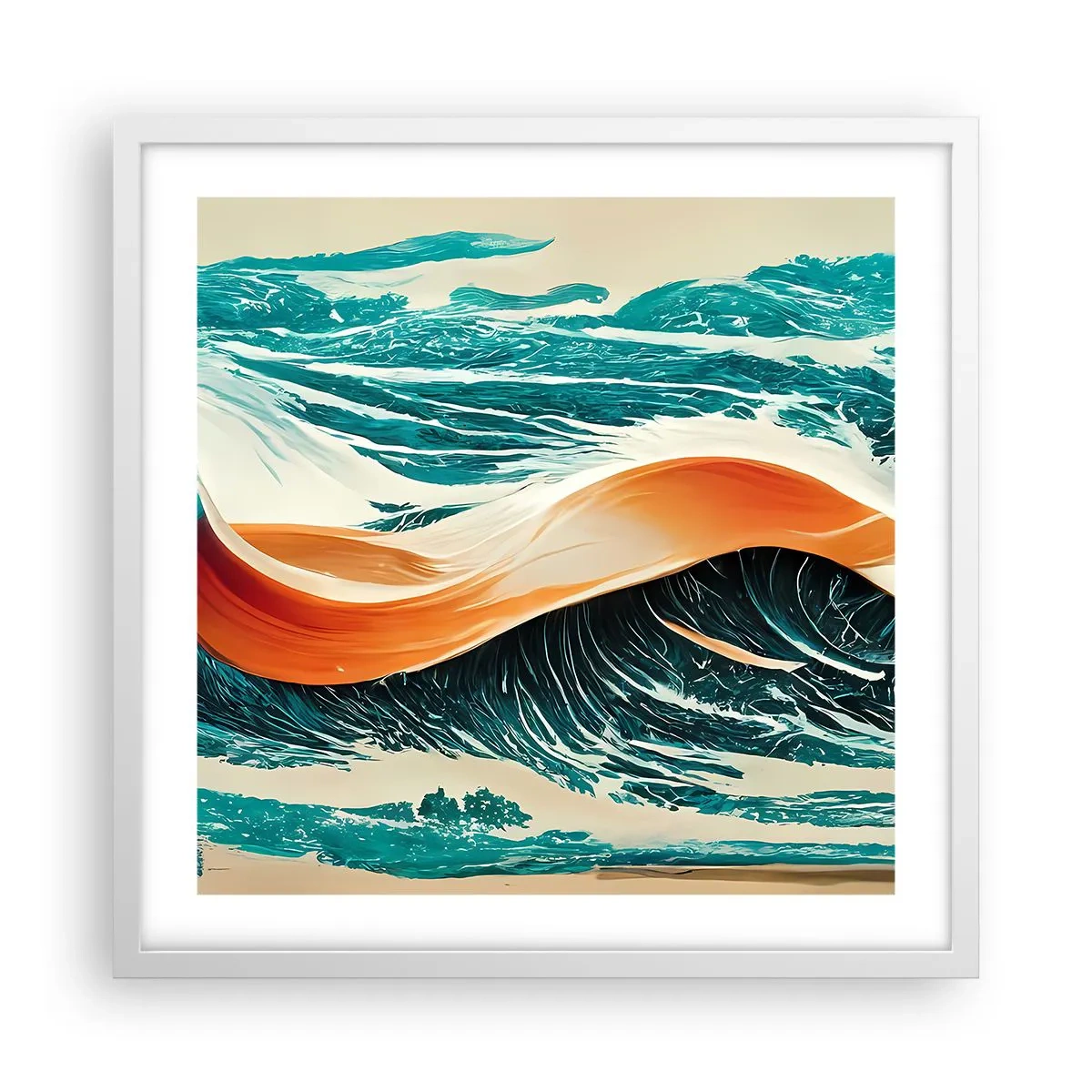 Poster in een witte lijst - De droom van elke surfer - 50x50 cm