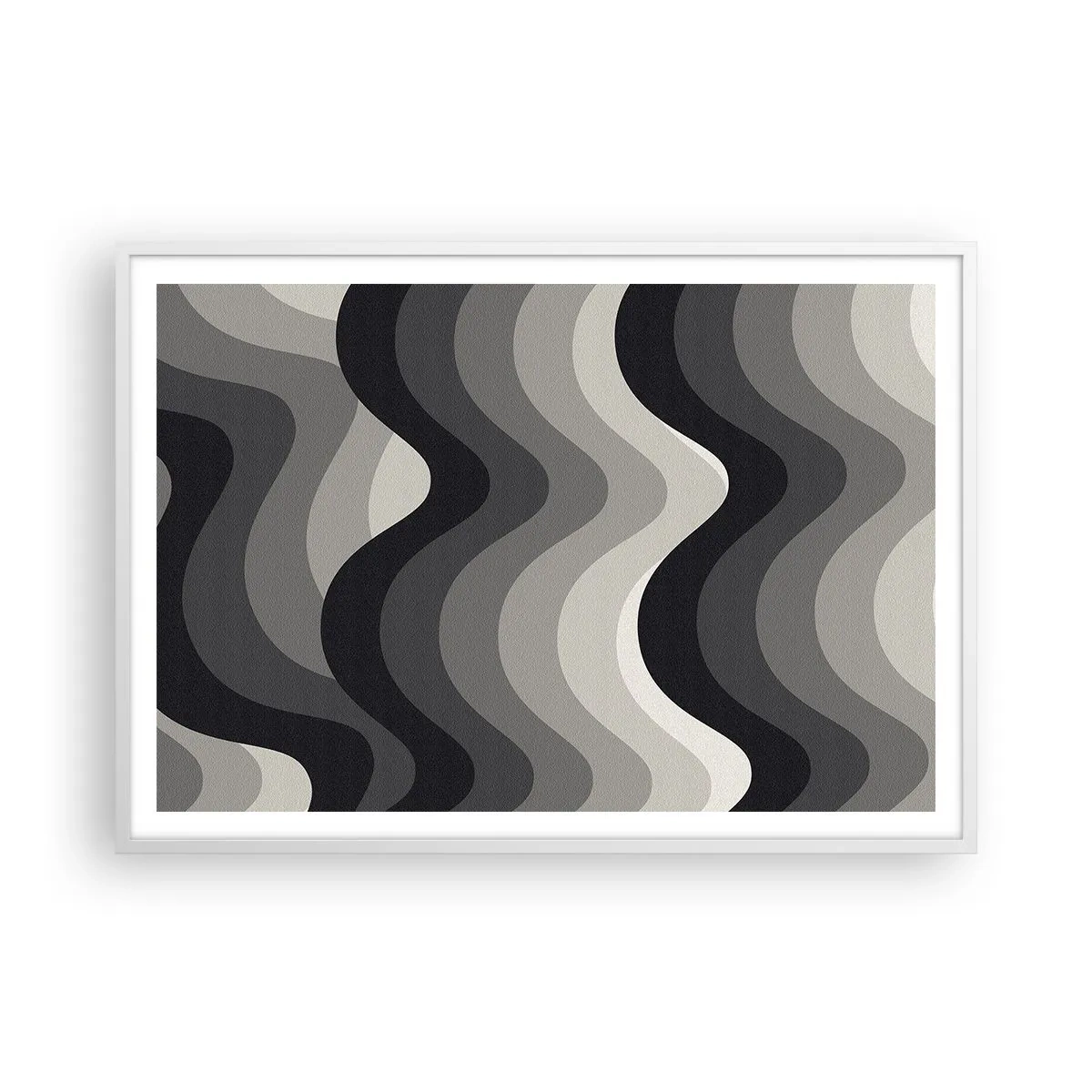 Poster in een witte lijst - Golf na golf - 100x70 cm