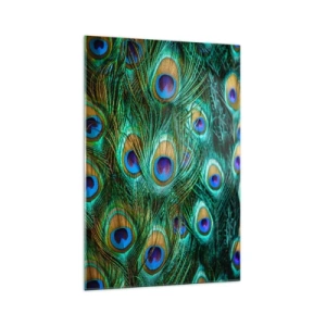 Schilderen op glas - Een pauwenooglook - 70x100 cm