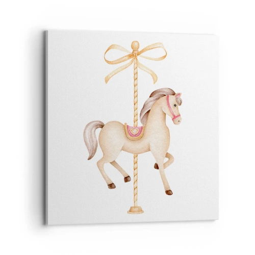 Schilderen op canvas - Een sierlijke draf - 70x70 cm