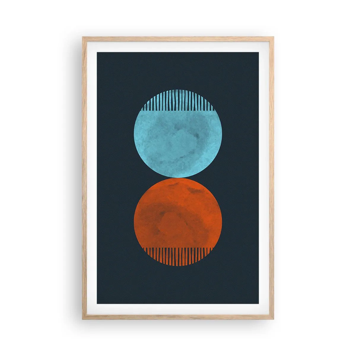 Een poster in een licht eiken lijst - Alleen geometrie? - 61x91 cm