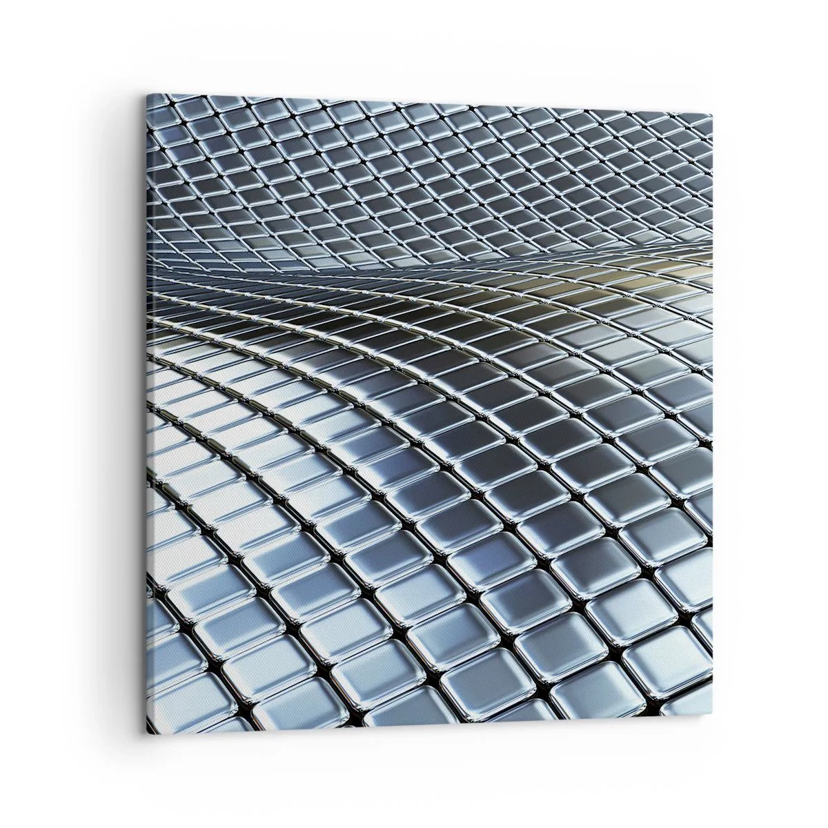 Schilderen op canvas - Metallic zilveren golf - 50x50 cm