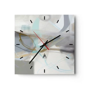Wandklok - Klok - Mistige abstractie - 30x30 cm