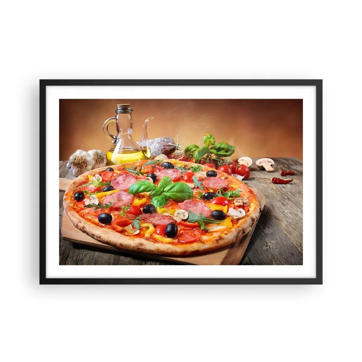 Poster in een zwarte lijst - Met echte Italiaanse smaak - 70x50 cm