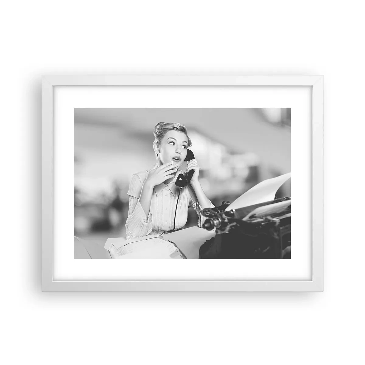 Poster in een witte lijst - Hallo, het zijn de jaren 50. - 40x30 cm