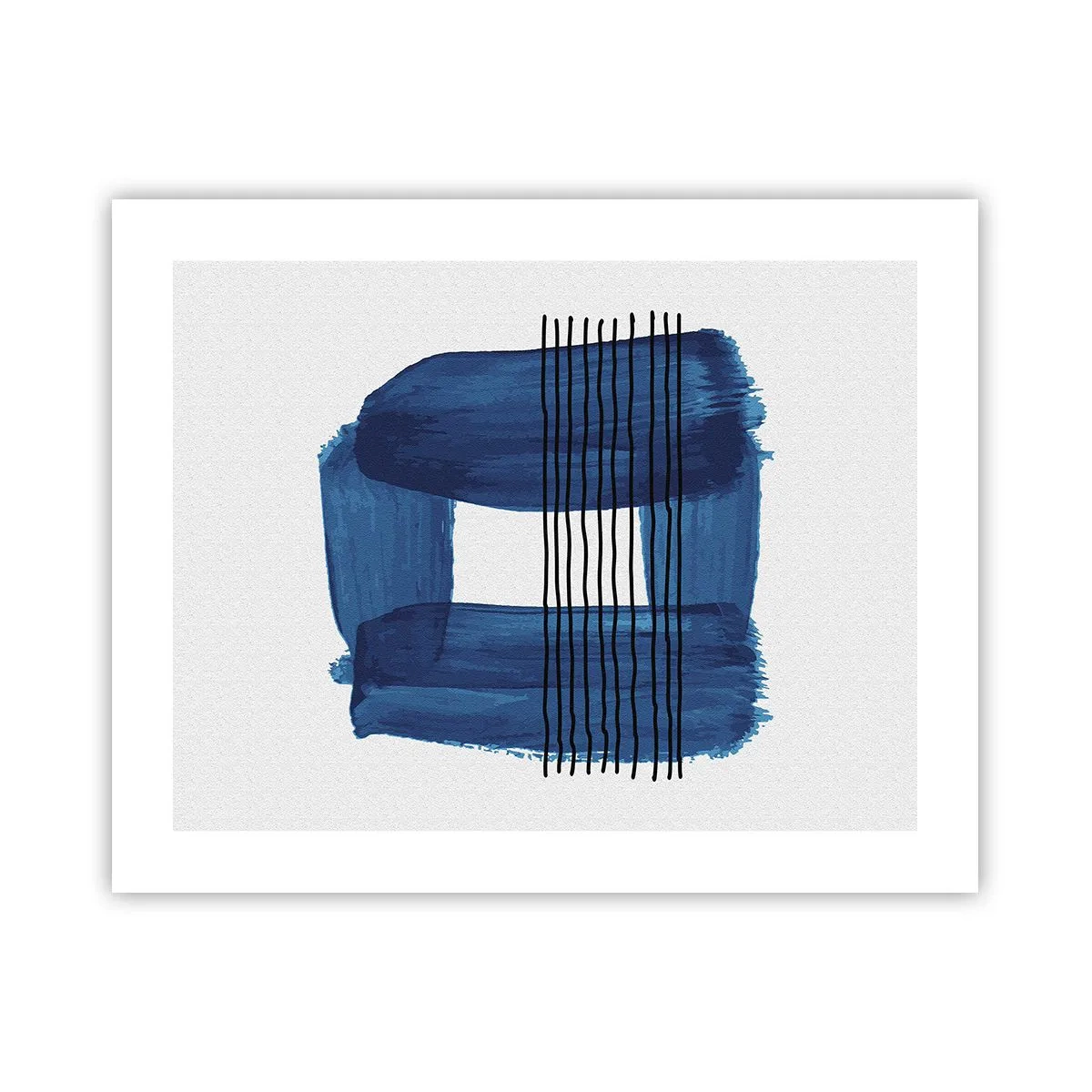 Poster - Blauwe en zwarte compositie - 50x40 cm