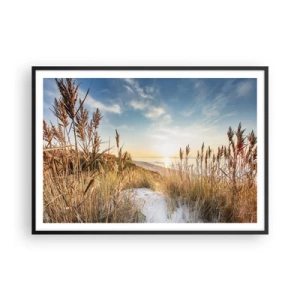 Poster in een zwarte lijst - Noord strand - 100x70 cm