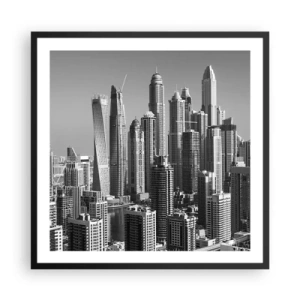 Poster in een zwarte lijst - Stad in de woestijn - 60x60 cm