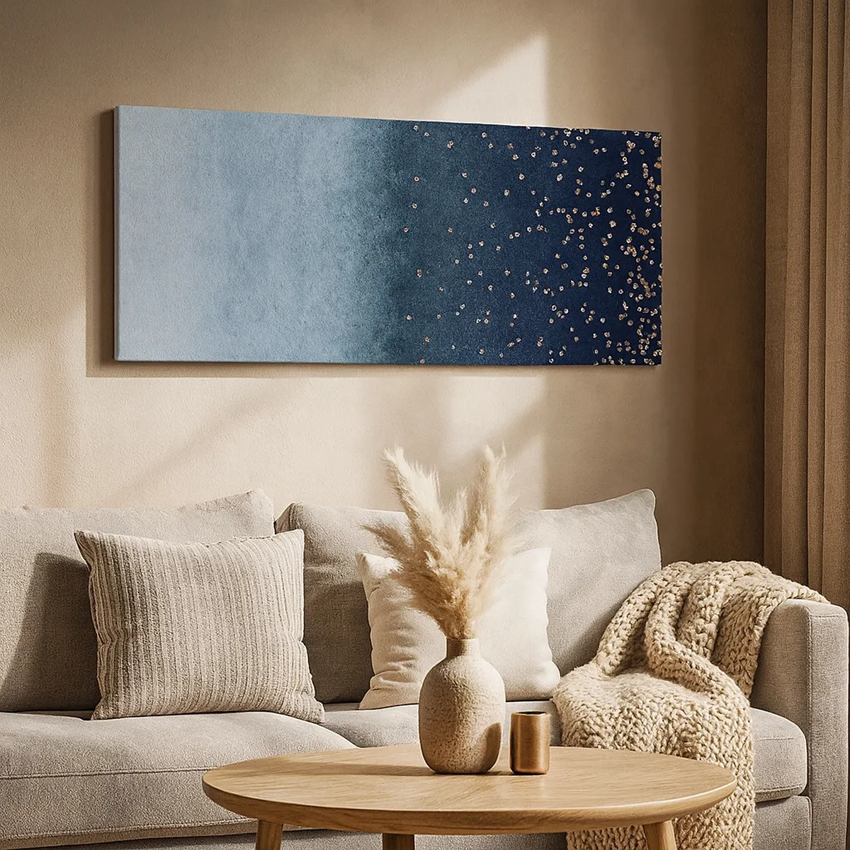 Schilderen op canvas - Samenstelling - blauwe fasen - 30x30 cm