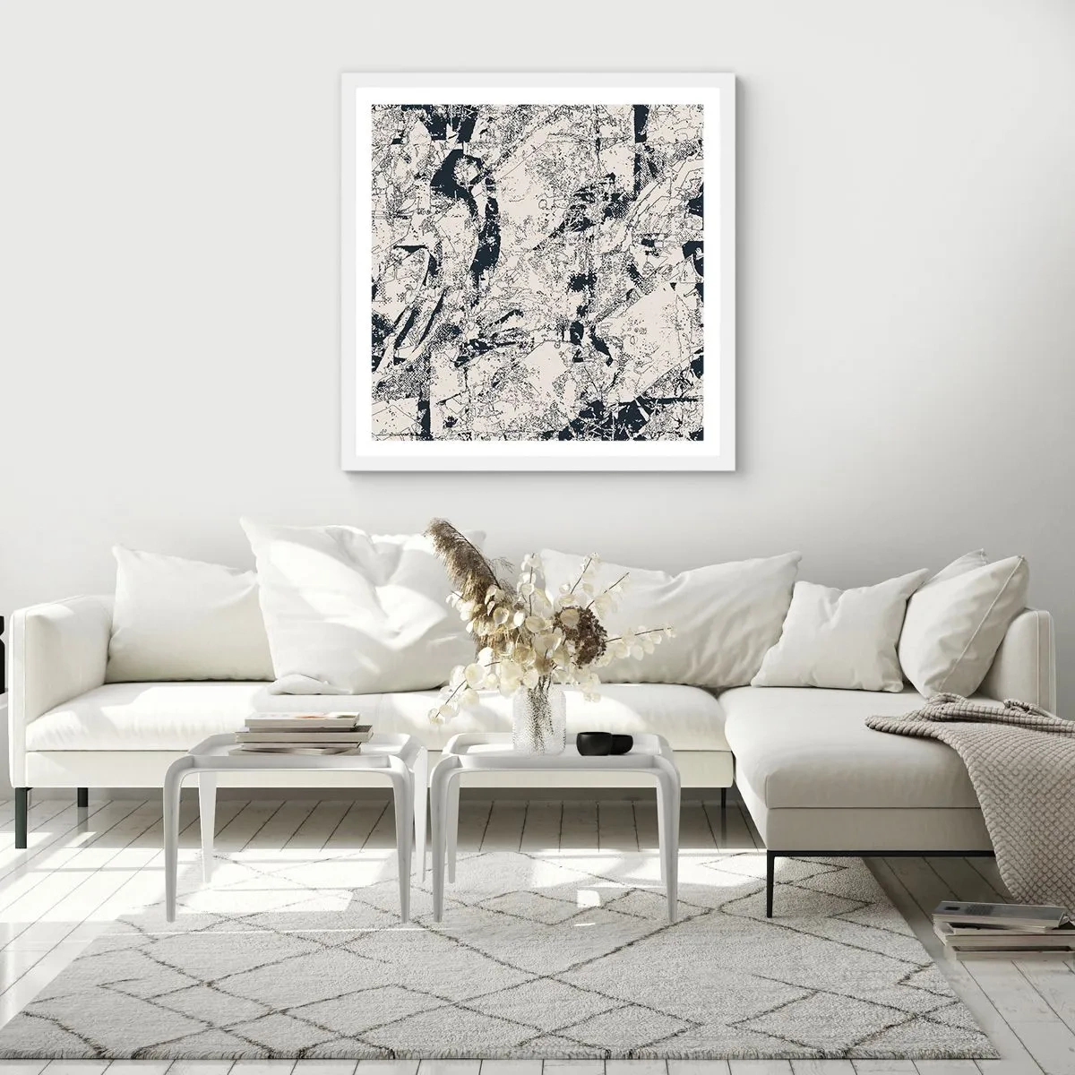 Poster in een witte lijst - Interpenetratie van tegenstellingen - 30x30 cm