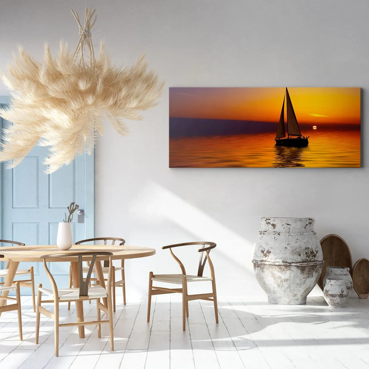 Schilderen op canvas - Hoe stil is het hier in de schemering... - 140x50 cm