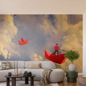 Fotobehang Standard Eco - Dromers expeditie - Abstractie, Fantasie, Origami - 300x210 cm