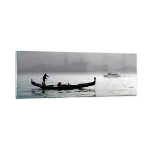 Schilderen op glas - Een fantastische stad van water en mist - 90x30 cm