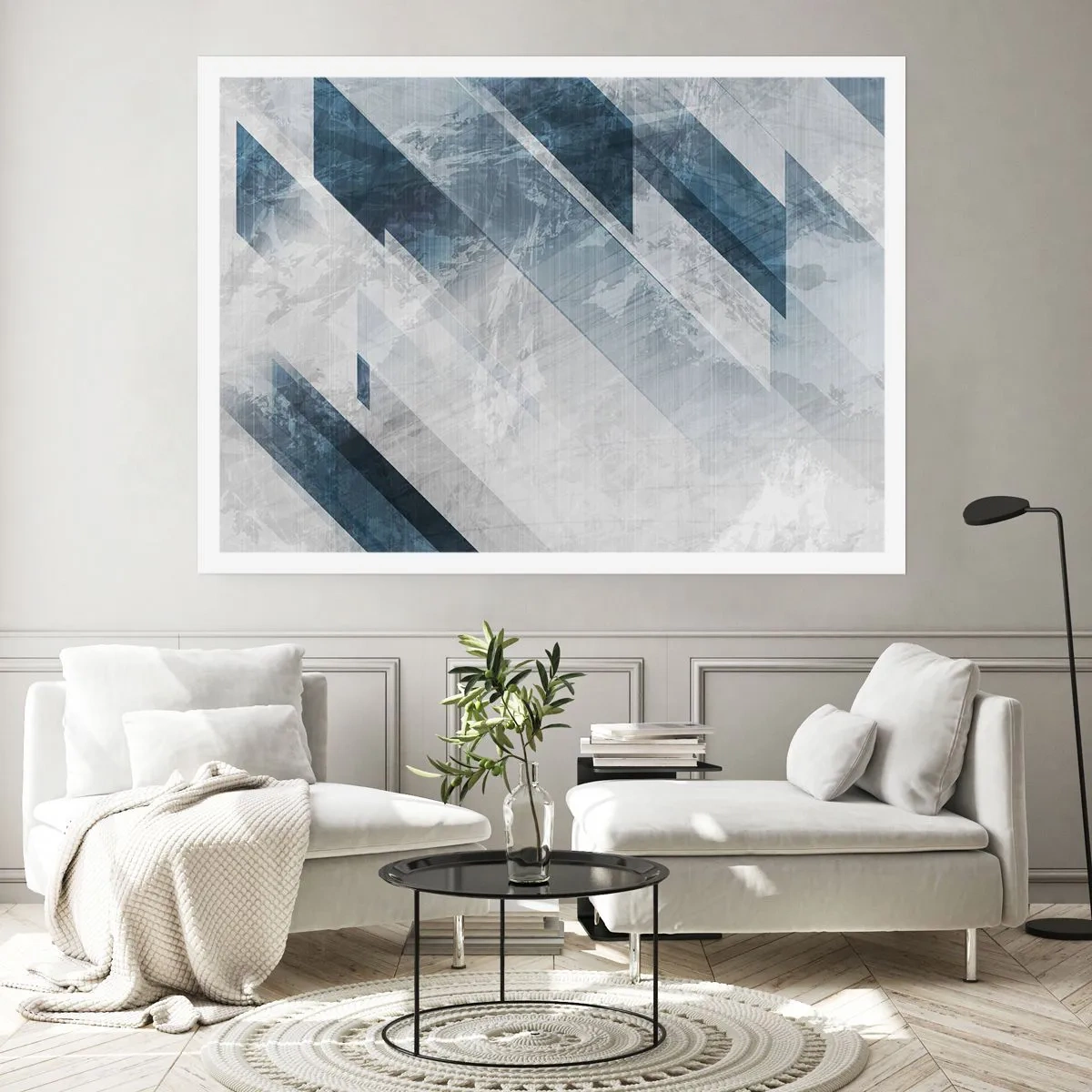 Poster - Ruimtelijke compositie - grijze beweging - 70x50 cm