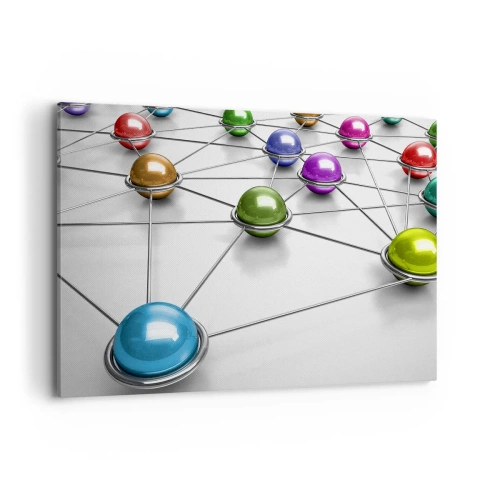 Schilderen op canvas - Kosmisch spinnenweb - 100x70 cm