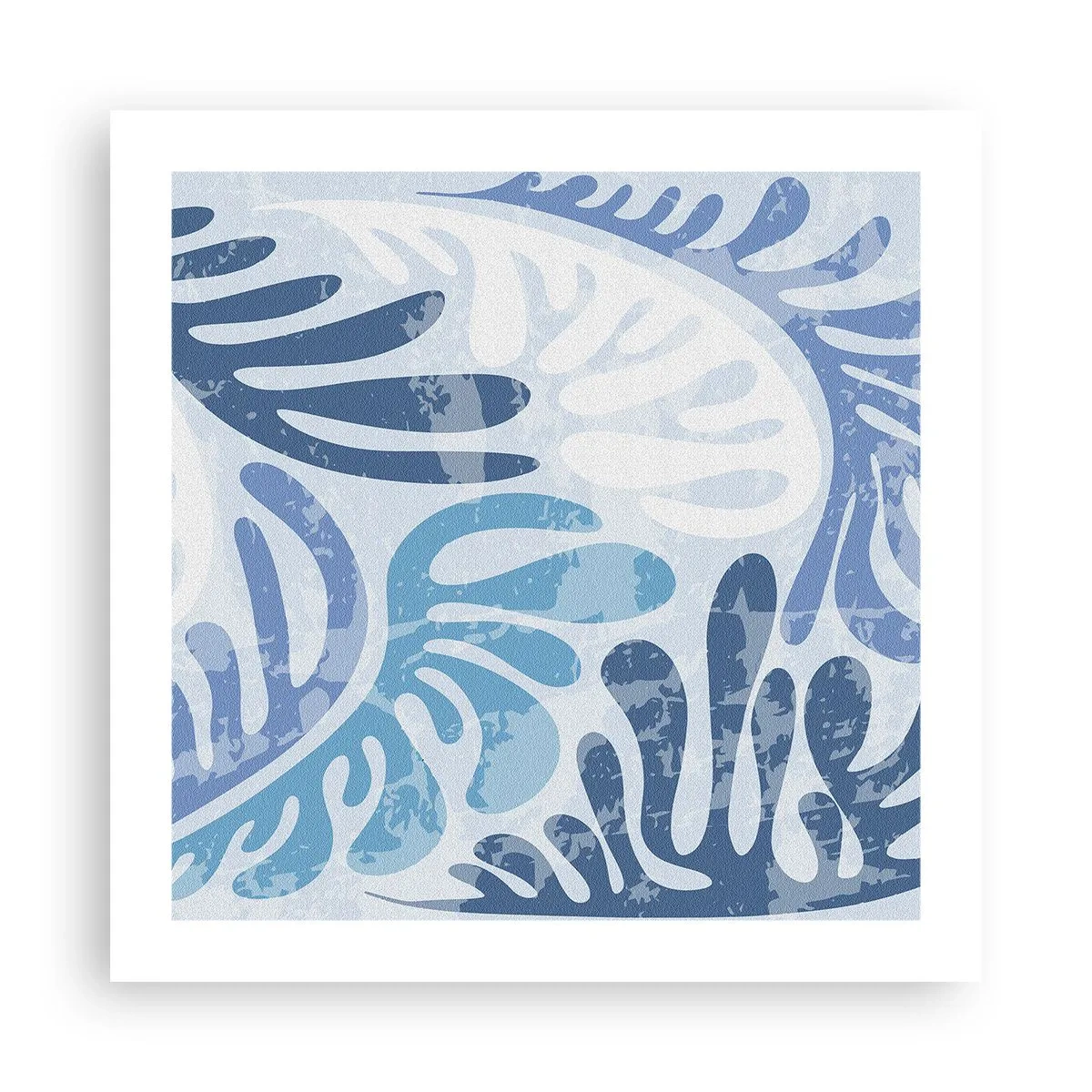 Poster - Blauwe varens - 50x50 cm