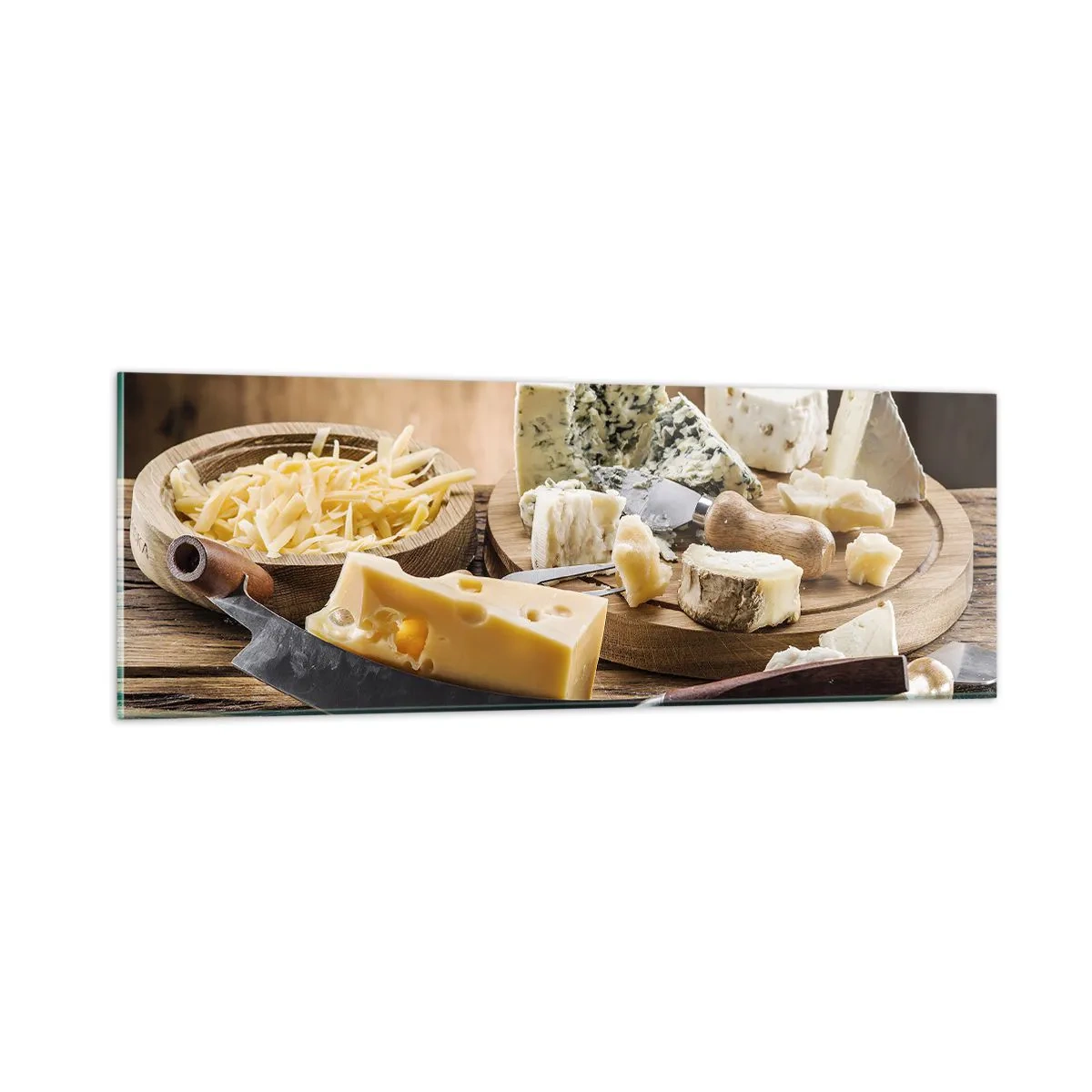 Schilderen op glas - Glimlach naar de kaas - 90x30 cm