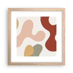 Een poster in een licht eiken lijst - Kronkels of krullen? - 30x30 cm