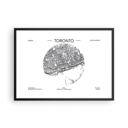 Poster in een zwarte lijst - Anatomie van Toronto - 70x50 cm