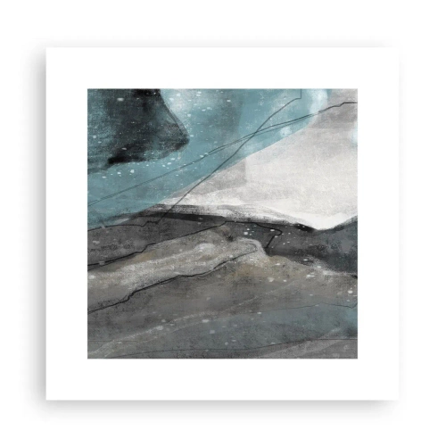 Poster - Abstractie: rotsen en ijs - 30x30 cm