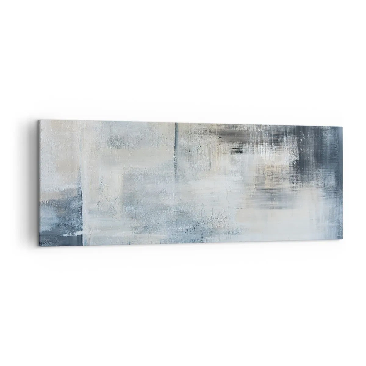 Schilderen op canvas - Achter het blauwe gordijn - 140x50 cm