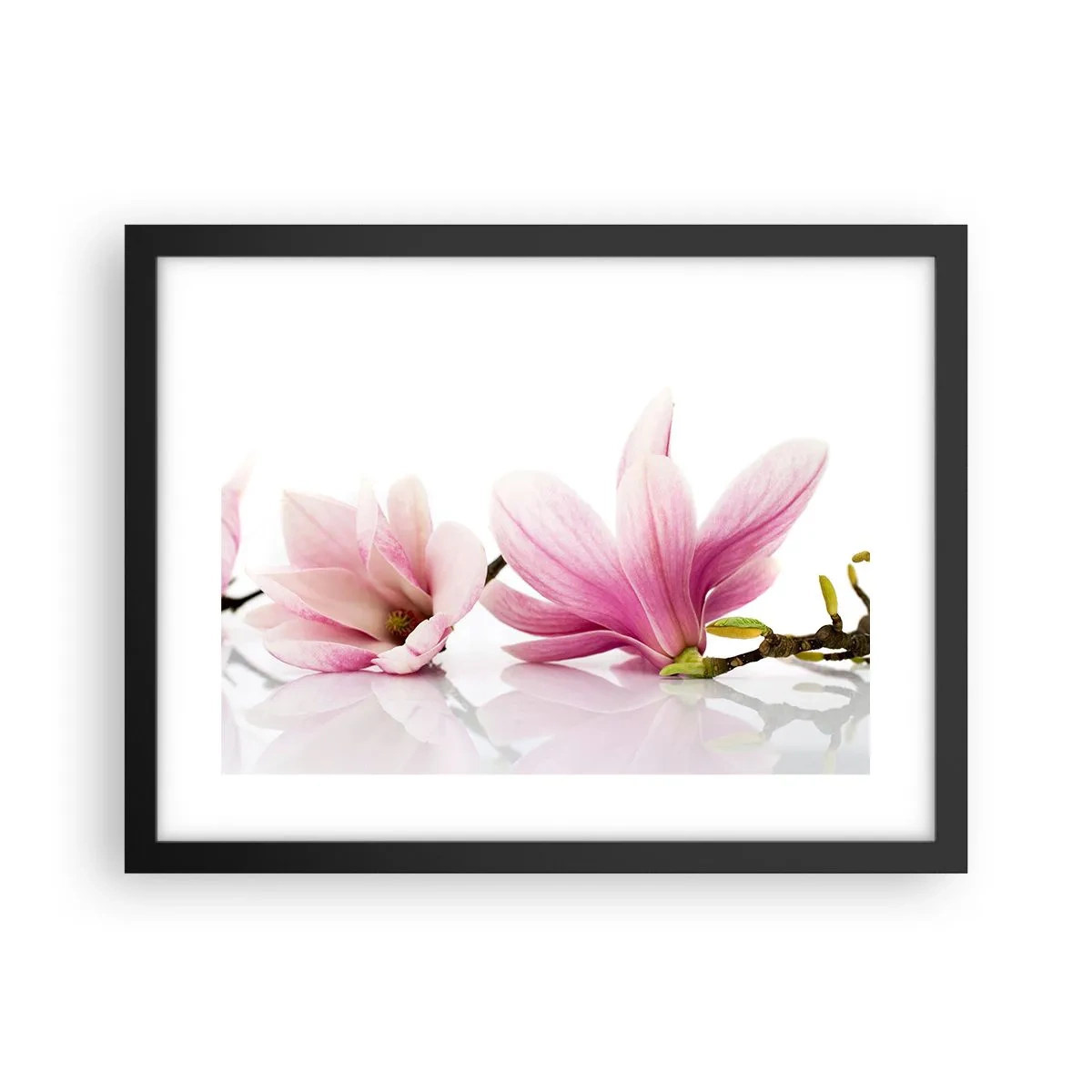 Poster in een zwarte lijst - Delicaat als een lentebriesje - 40x30 cm