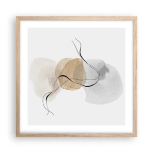 Een poster in een licht eiken lijst - Lucht kralen - 50x50 cm