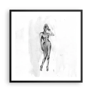 Poster in een zwarte lijst - Een onderzoek naar het ideaal van vrouwelijkheid - 60x60 cm