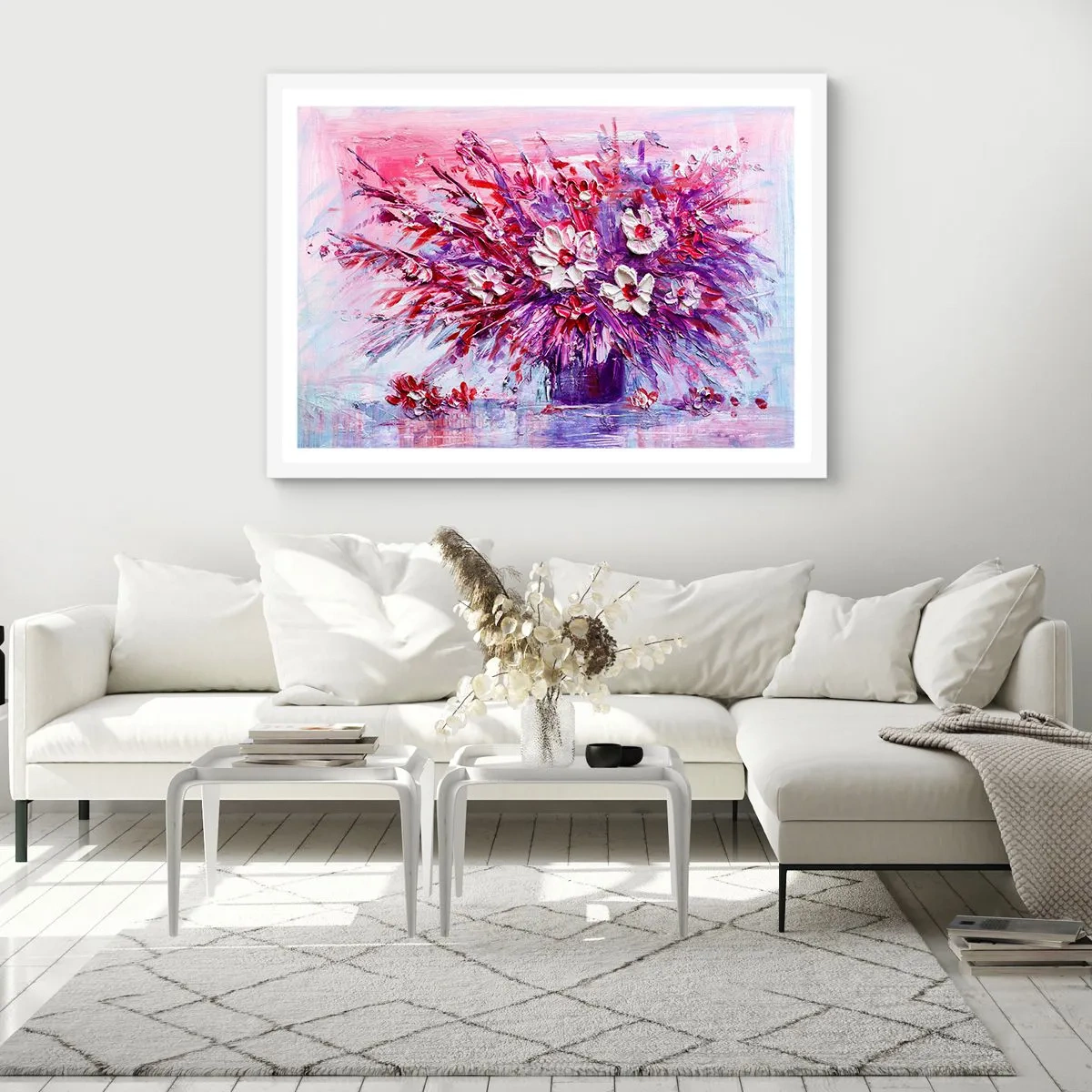 Poster in een witte lijst - Onschuld en passie - 100x70 cm